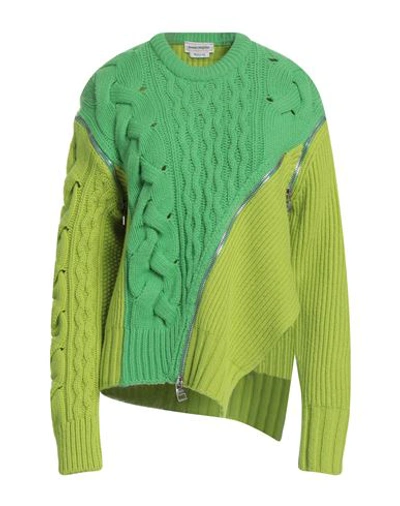 Shop Alexander Mcqueen Woman Sweater Green Size Xs Wool