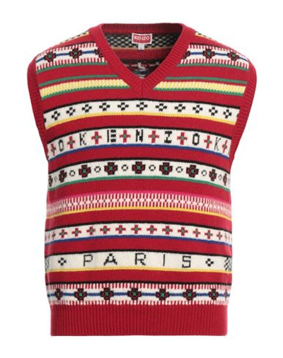 Shop Kenzo Man Sweater Red Size L Wool, Cotton