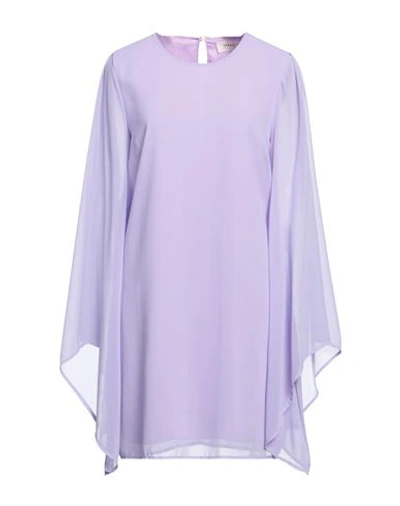 Shop Vicolo Woman Mini Dress Lilac Size L Polyester In Purple