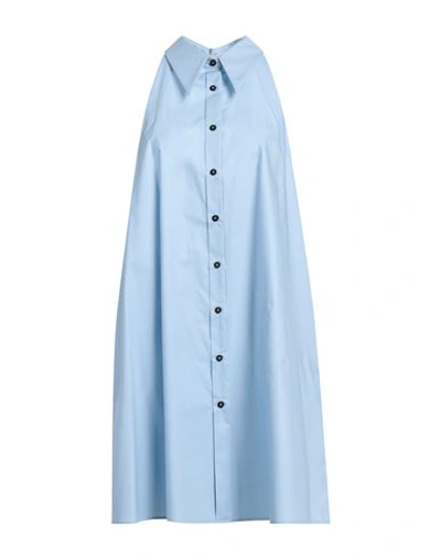 Shop Tela Woman Midi Dress Light Blue Size 8 Cotton