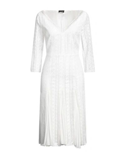 Shop Ermanno Di Ermanno Scervino Woman Midi Dress White Size 4 Polyester