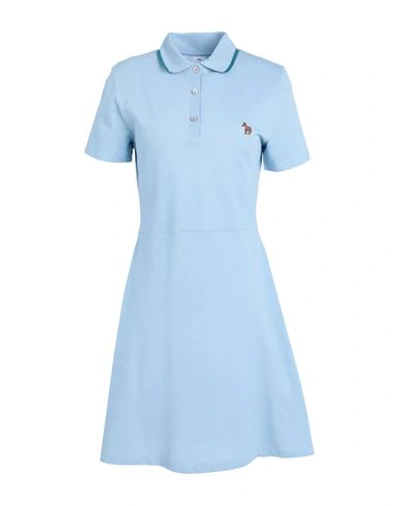 Shop Ps By Paul Smith Ps Paul Smith Woman Mini Dress Light Blue Size L Cotton