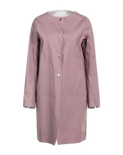 Shop Herno Woman Overcoat & Trench Coat Mauve Size 6 Cotton, Elastane In Purple
