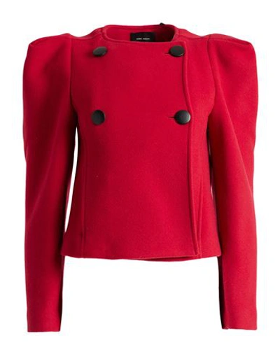 Shop Isabel Marant Woman Jacket Red Size 8 Wool, Polyamide
