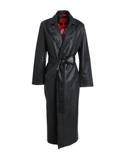 Shop Max & Co . Kurt Woman Coat Black Size 8 Leather
