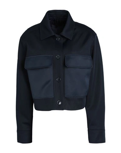 Shop Max & Co . Mirra Woman Jacket Midnight Blue Size Xl Polyester, Cotton