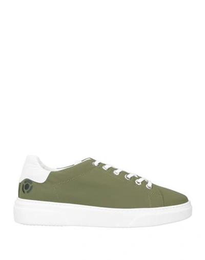 Shop Noova Man Sneakers Military Green Size 7 Soft Leather, Textile Fibers