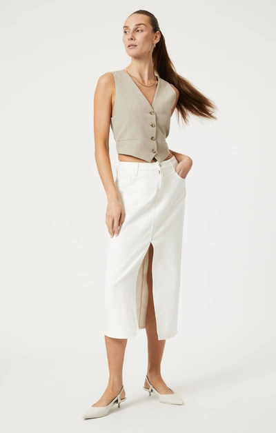 Shop Mavi Marin Skirt In Off White Denim