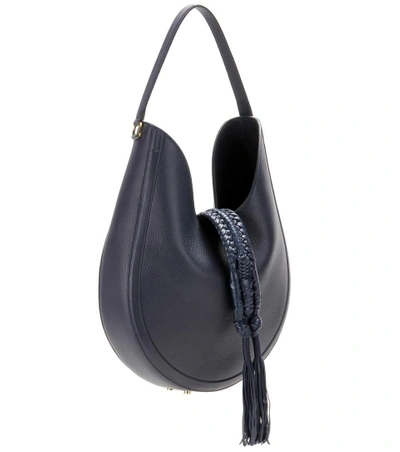 Shop Altuzarra Ghianda Knot Hobo Leather Shoulder Bag In Eavy