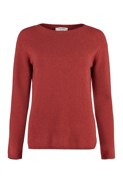 S Max Mara Giori Cashmere And Wool Sweater In Red