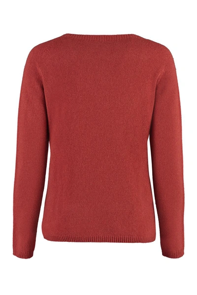 S Max Mara Giori Cashmere And Wool Sweater In Red