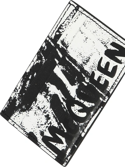 Shop Alexander Mcqueen "mcqueen Graffiti" Card Holder In Black
