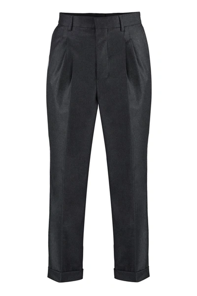 Shop Ami Alexandre Mattiussi Ami Paris Wool Cropped Trousers In Grey