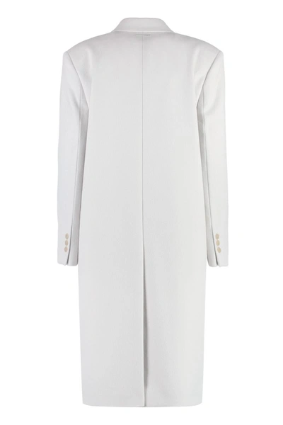 Calvin Klein Double-breasted Wool Coat In Light Gray