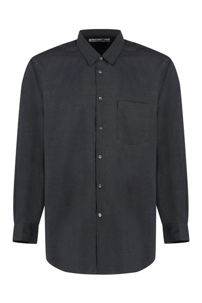 Shop Comme Des Garçons Wool Shirt In Grey