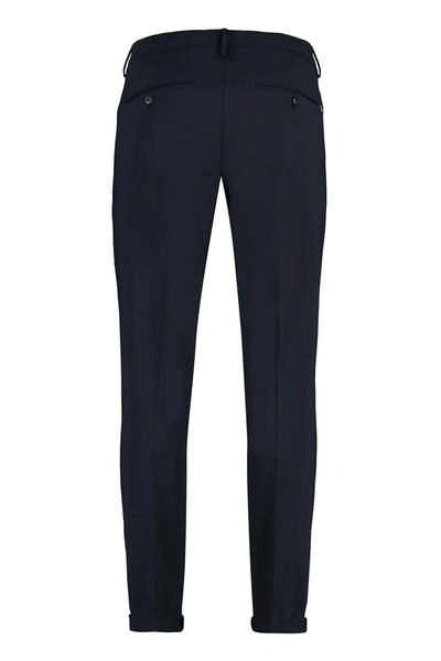 Shop Dondup Gaubert Chino Pants In Wool Blend In Blue