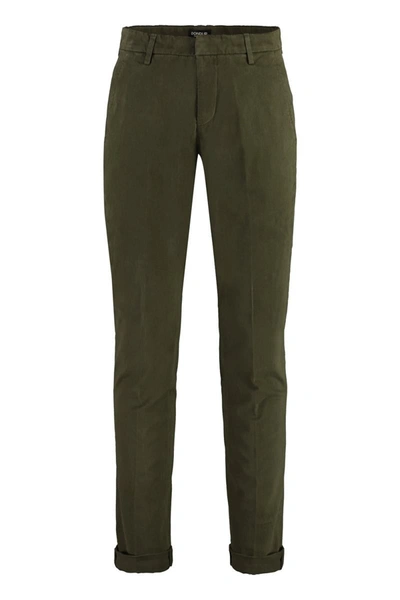 Shop Dondup Gaubert Cotton Chino Trousers In Green