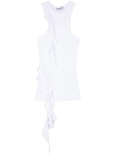 Shop Dondup Top With Ruffles In White
