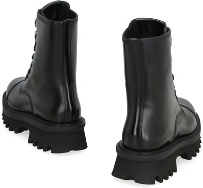 Shop Ferragamo Leather Combat Boots In Black