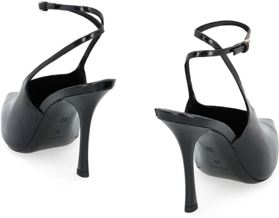 Shop Givenchy Show Leather Pointy-toe Slingback In Black