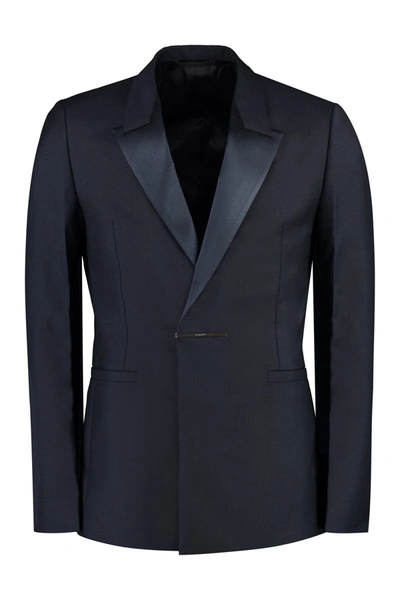 Shop Givenchy Wool Blend Single-breast Jacket In Blue