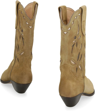 Shop Isabel Marant Duerto Suede Ankle Boots In Taupe