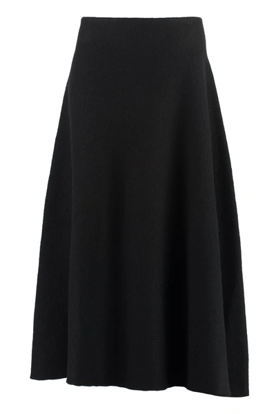 Shop Jil Sander Asymmetrical Wool Skirt In Black