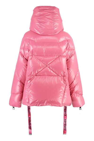Shop Khrisjoy Puff Khris Iconic Hooded Down Jacket In Pink