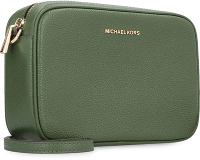Shop Michael Michael Kors Michael Kors Ginny Leather Crossbody Bag In Green