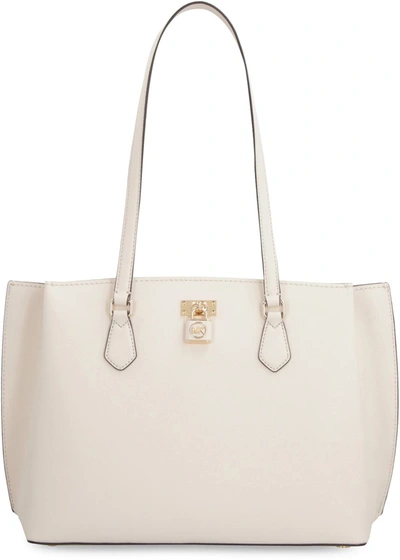 Shop Michael Michael Kors Michael Kors Ruby Leather Tote In Ivory