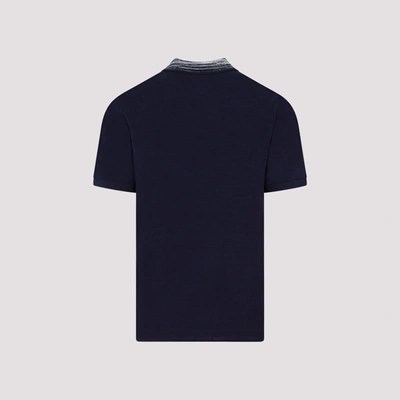 Shop Missoni Cotton Polo T-shirt In Blue