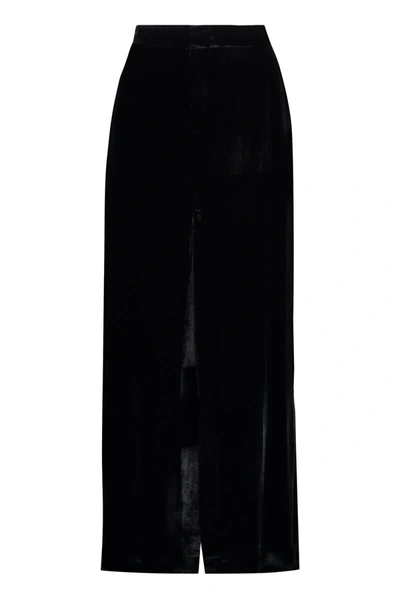 Shop P.a.r.o.s.h . Velvet Skirt In Black