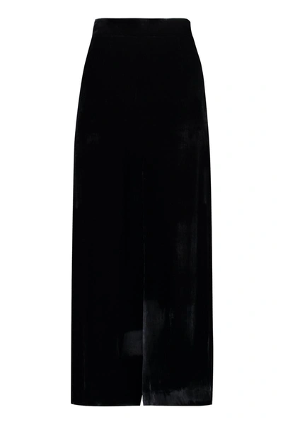 Shop P.a.r.o.s.h . Velvet Skirt In Black
