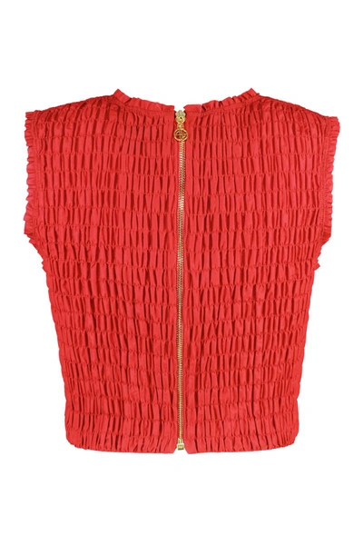Shop Patou Technical Fabric Crop Top In Red