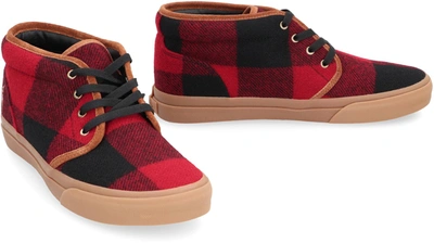 Shop Polo Ralph Lauren Fabric Mid-top Sneakers In Red