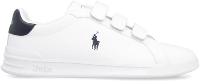 Shop Polo Ralph Lauren Leather Low-top Sneakers In White