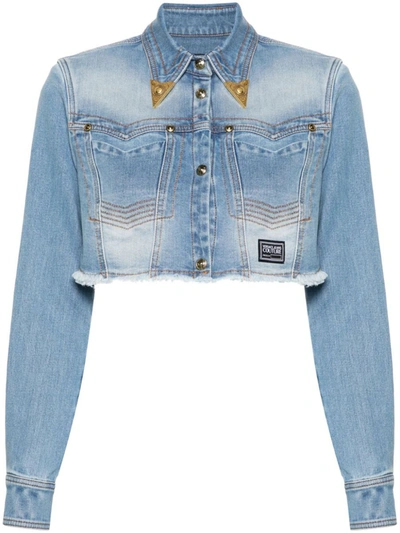 Shop Versace Jeans Couture Denim Jacket In Blue