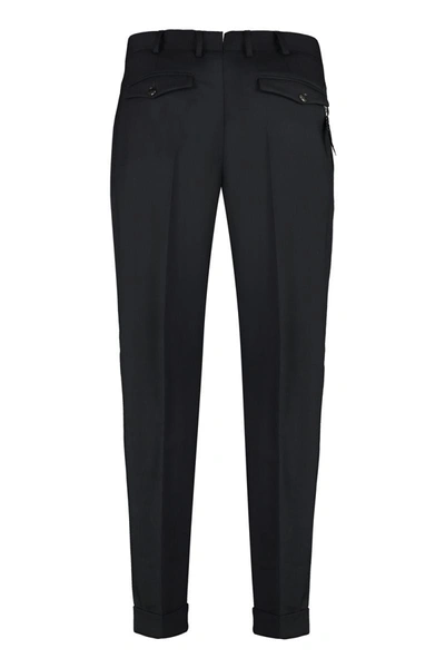 Shop Pt01 Virgin Wool Tailored Trousers In Black
