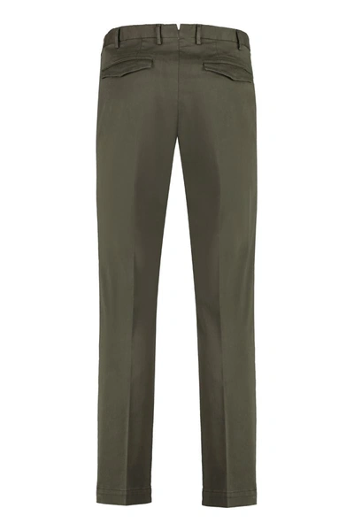 Shop Pt01 Stretch Cotton Trousers In Green