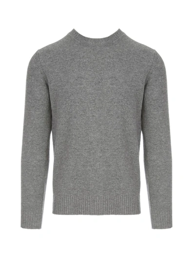 Shop Nuur Roberto Collina Crew Neck L/s Sweater Clothing In Grey