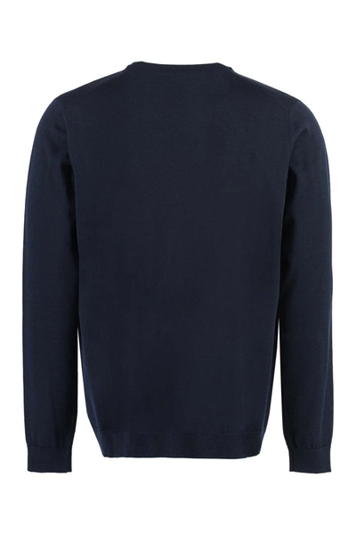 Shop Roberto Collina Merino Wool Crew-neck Sweater In Blue