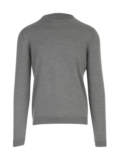 Shop Nuur Roberto Collina Wool Crew Neck L/s Sweater Clothing In Grey