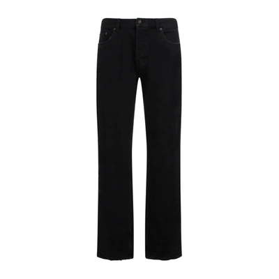 Shop Saint Laurent Relaxed Straight Jeans In Black