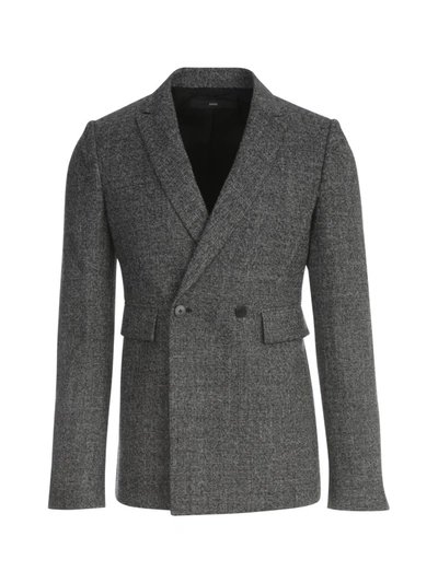 Shop Sapio Grisaille Double Breasted Jacket Clothing In Grey