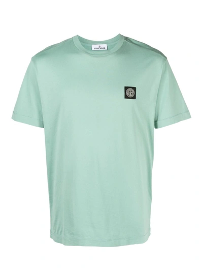 Shop Stone Island T-shirts And Polos In Verde Chiaro