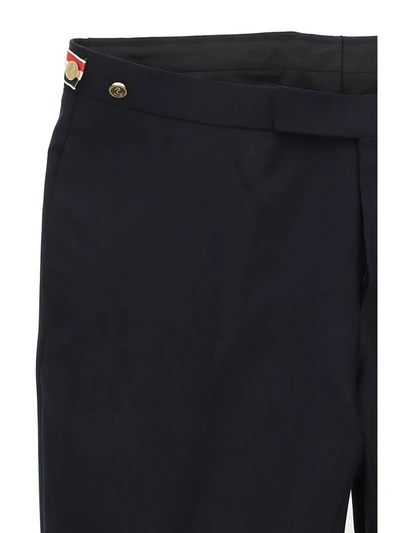 Shop Thom Browne Trousers In Navy