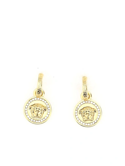 Shop Versace Earrings In Gold