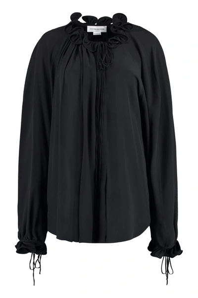 Shop Victoria Beckham Crêpe-silk Blouse In Black