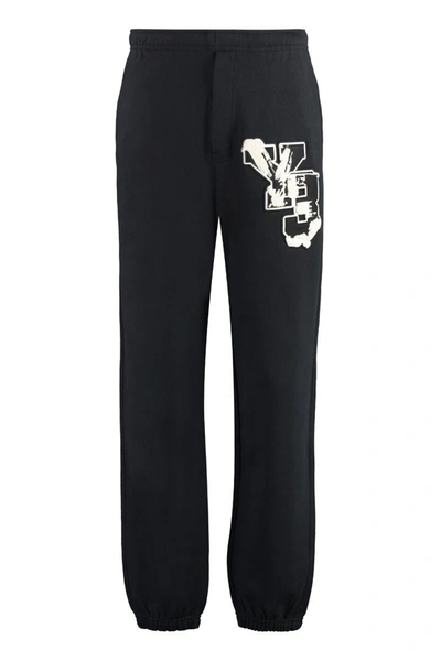 Shop Y-3 Adidas Cotton Track-pants In Black