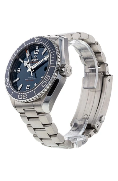 Shop Watchfinder & Co. Omega  2021 Planet Ocean Bracelet Watch, 44mm In Blue